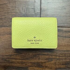 Kate spade New York small mini yellow leather fold wallet